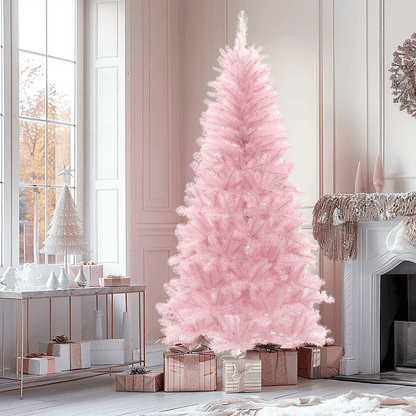 PINK 6.5 | 6.5Ft Pre-Lit Pink Full Artificial Christmas Tree - Disselt Designs