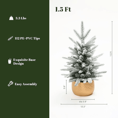 COZY TREE | 1.5Ft Flocked Artificial Tree Potted - Disselt Designs