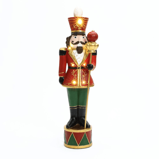 NUTCRACKER | 3Ft Tall Traditional Nutcracker King in Red with Lights - Disselt Designs