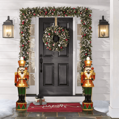 NUTCRACKER | 3Ft Tall Traditional Nutcracker King in Red with Lights - Disselt Designs