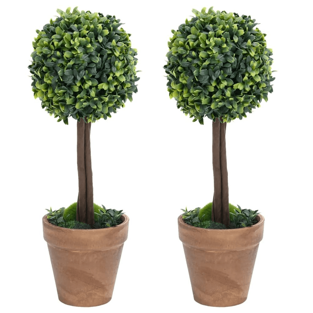 BOXWOOD | Artificial Boxwood Plants, 2 pcs with Pots, Ball Shaped 22" - Disselt Designs