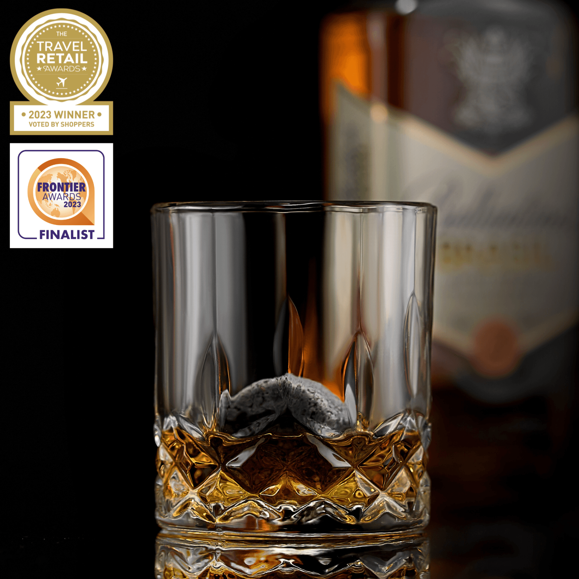 Whiskey Chilling Stones Gift Set With 2 Signature Crystal Glasses - Disselt Designs