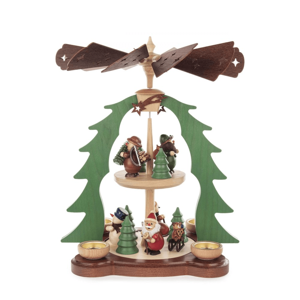 Two-Tier Christmas Motif With Santa and Snowman - Disselt Designs