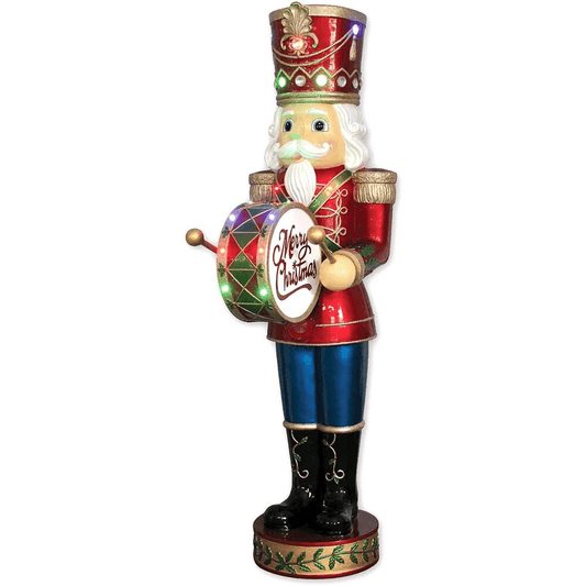 60"H LED Nutcracker, Moving Hands, Christmas Songs, Timer - Disselt Designs