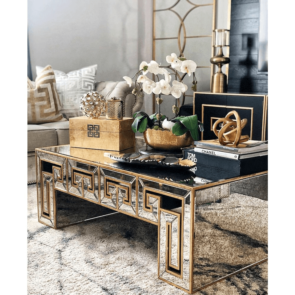 STUNNER | Art Deco Mirror Glass Coffee Table - Disselt Designs