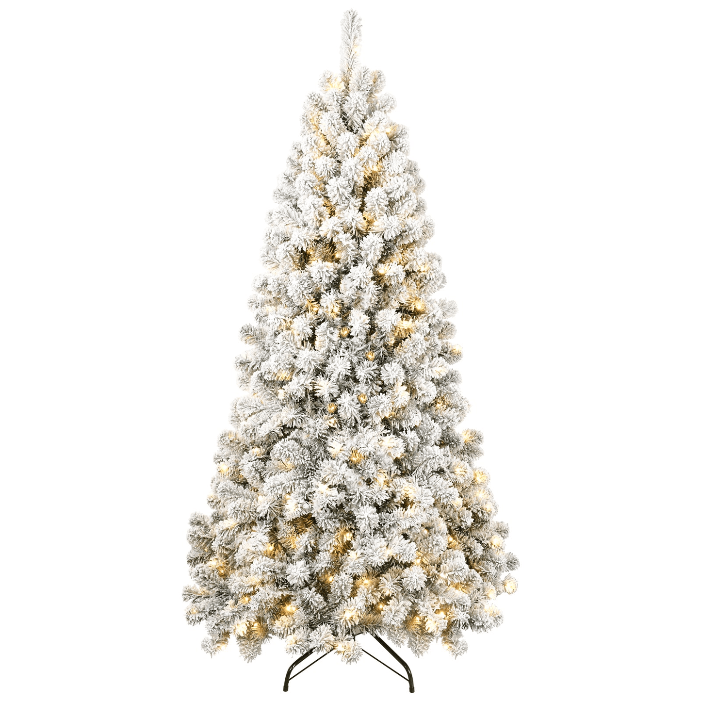 FLOCKED PRE-LIT 7 | 7FT PVC Memory Wire Christmas Tree (With Light) - Disselt Designs