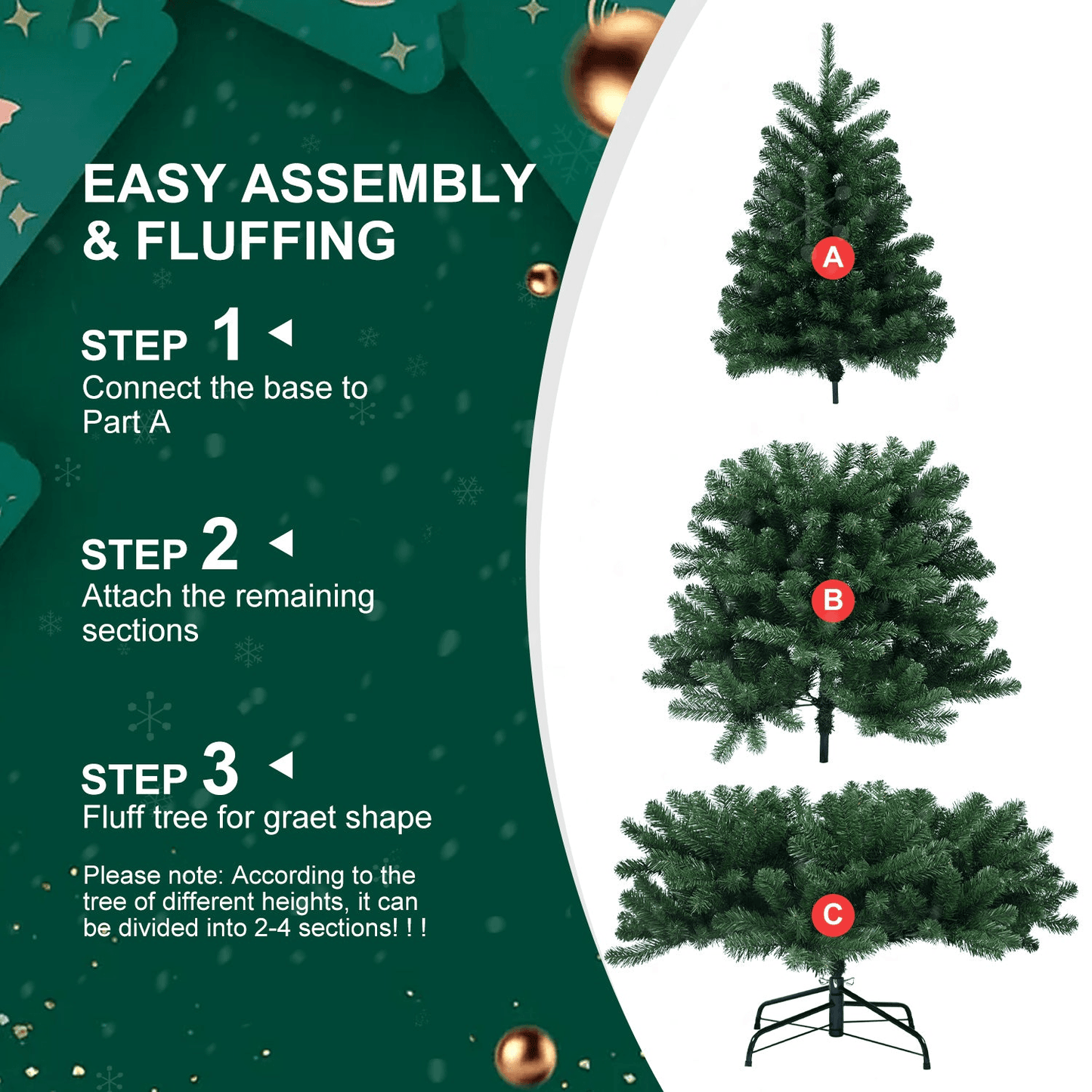 GREEN UNLIT 7 | 7FT Unlit Green Memory Wire Christmas tree - Disselt Designs