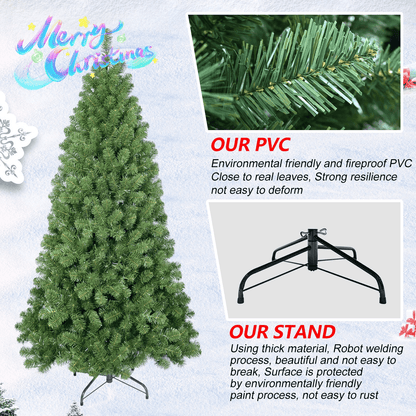 GREEN UNLIT 7 | 7FT Unlit Green Memory Wire Christmas tree - Disselt Designs