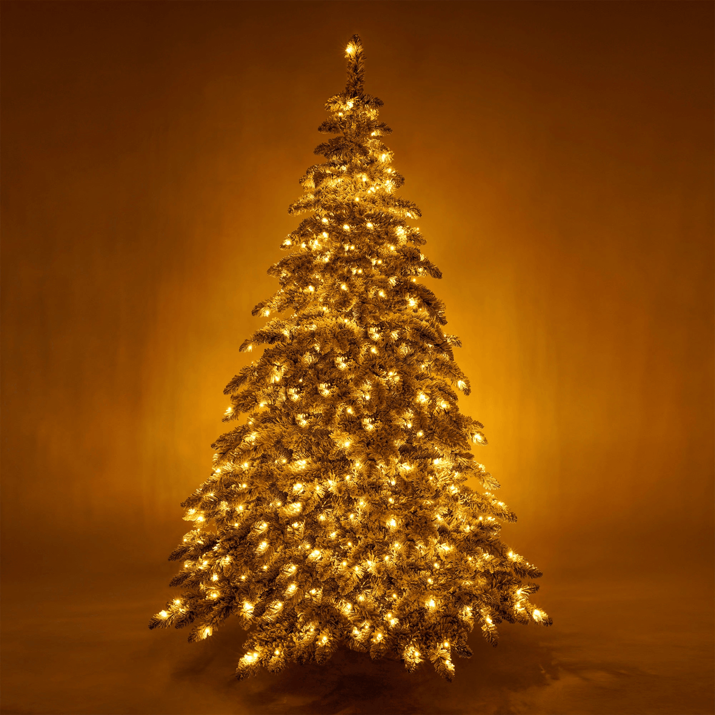 FLOCKED PRE-LIT 7.5 | 7.5ft Artificial Christmas Tree with 400 LED Lights and 1050 Bendable Branches - Disselt Designs