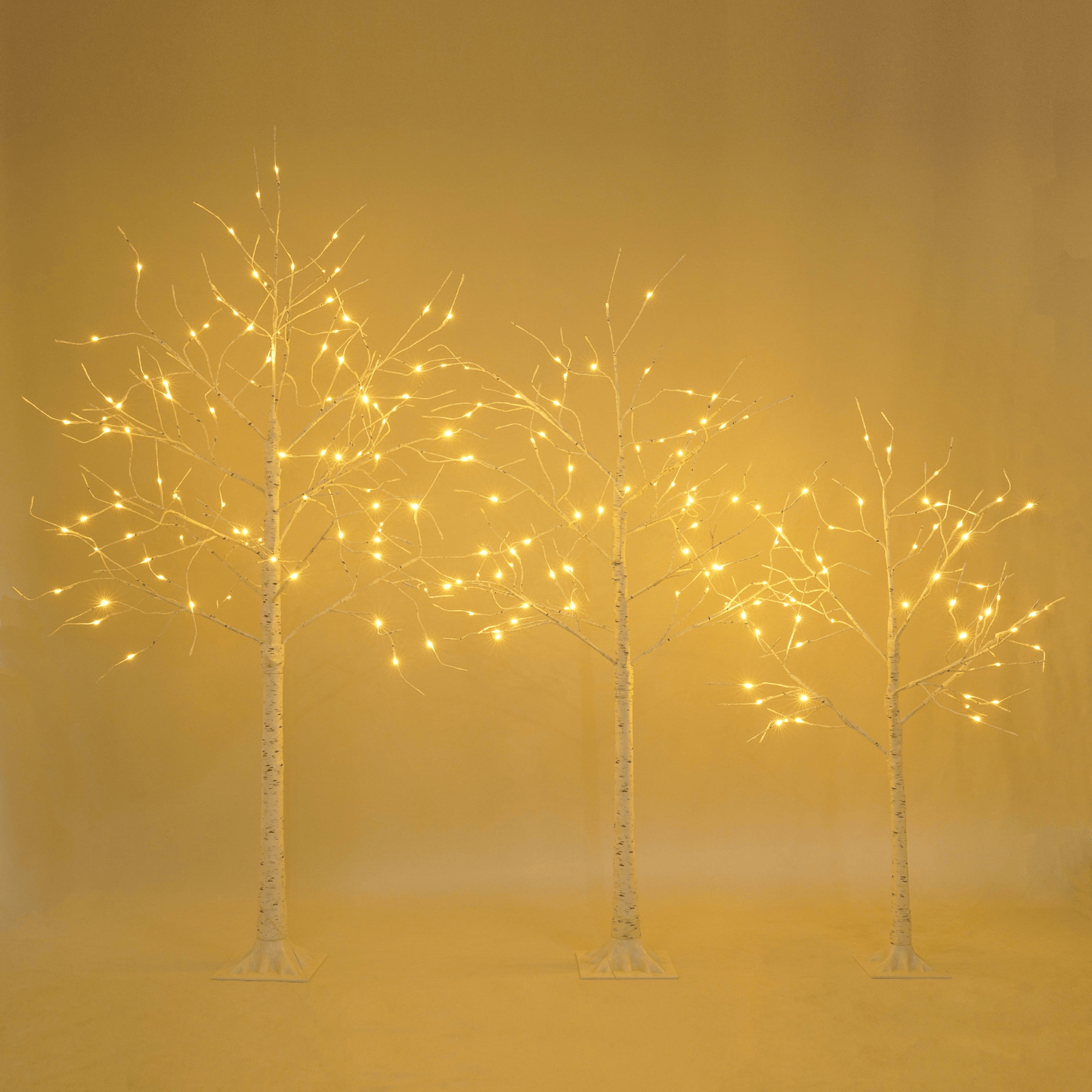 BIRCH TRIO | Set of Lighted Birch Trees, 4FT 48 LED/5FT 72 LED/6FT 96 LED - Disselt Designs