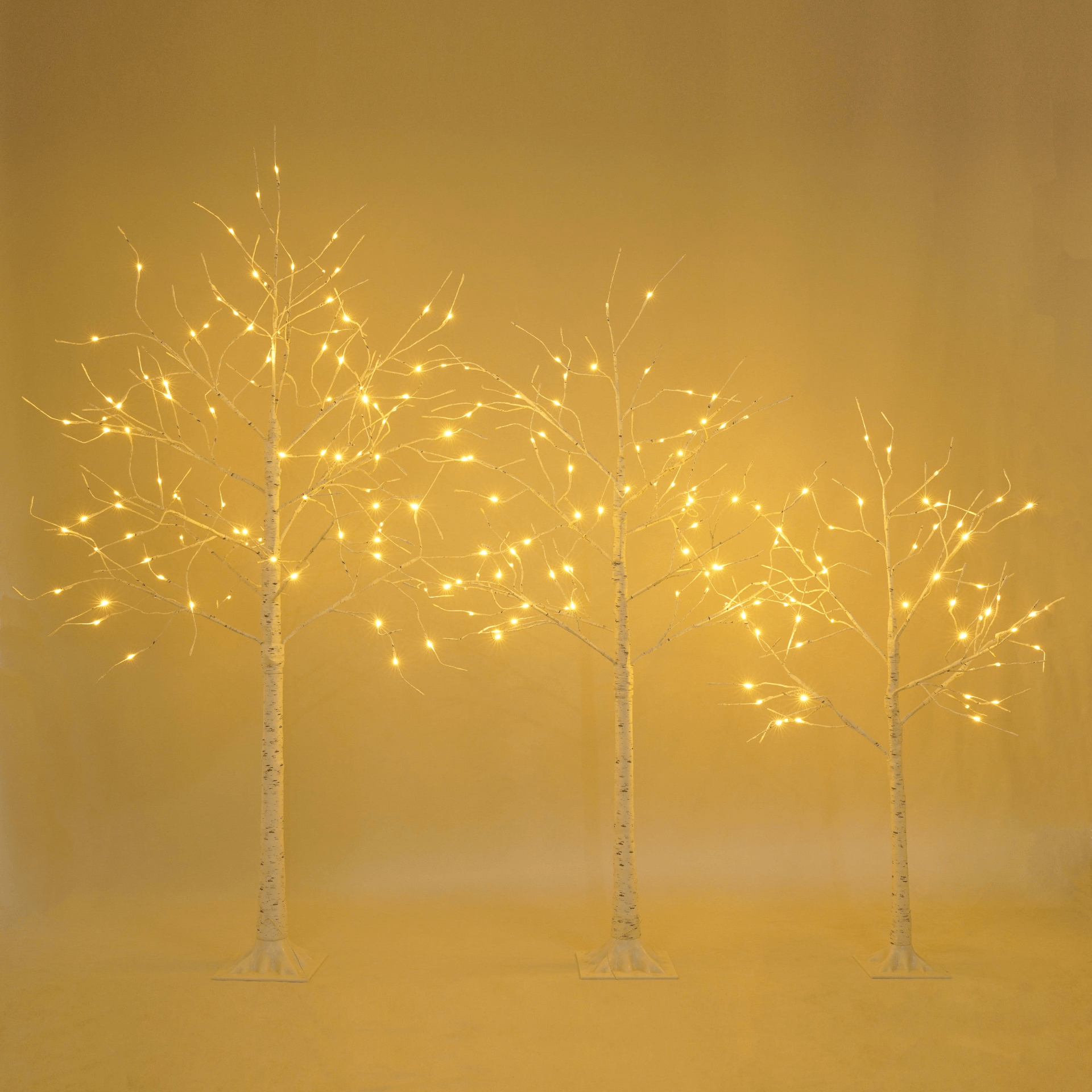 BIRCH TRIO | Set of Lighted Birch Trees, 4FT 48 LED/5FT 72 LED/6FT 96 LED - Disselt Designs