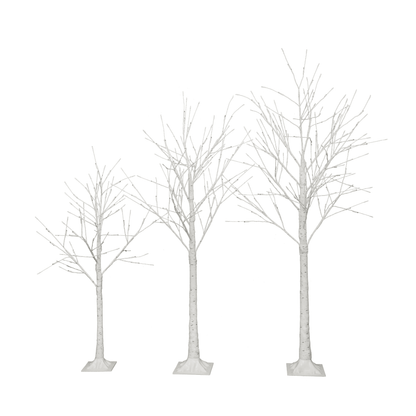 BIRCH TRIO | Set of Lighted Birch Trees, 4FT 48 LED/5FT 72 LED/6FT 96 LED - Disselt Designs