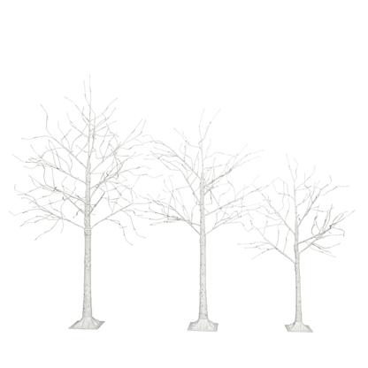 BIRCH TRIO | Set of Lighted Birch Trees, 4FT 48 LED/5FT 72 LED/6FT 96 LED - Disselt Designs