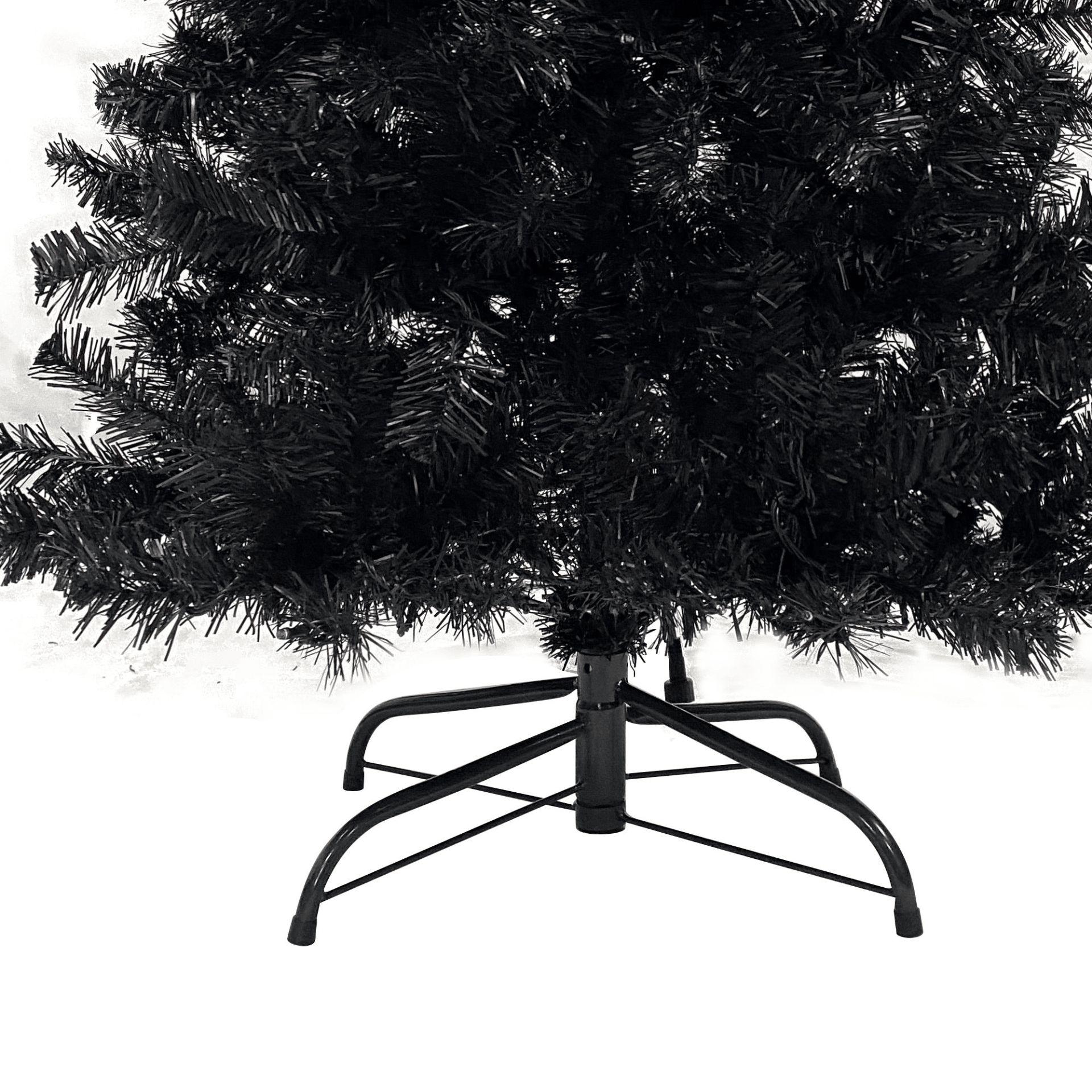 SPOOKY TREE | 6FT Fir Bent-Top Halloween Christmas Tree w/1,080 Lush Branch Tips, 300 LED Lights - Disselt Designs