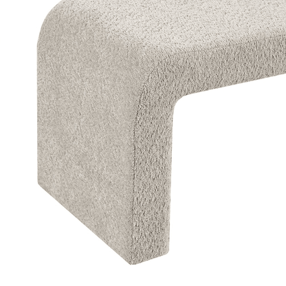 STEVE BEIGE | Beige Boucle Waterfall Bench - Disselt Designs