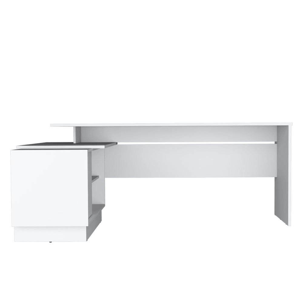 FARRELL | L-Shaped Desk, Office, White - Disselt Designs