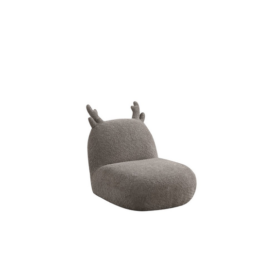 KIDS DEER BROWN | 21.5"W Brown Chenille Deer-Shaped Kids Chair