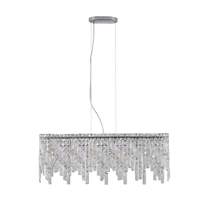 SANDRA | Silver Oval Crystal Chandelier - Disselt Designs