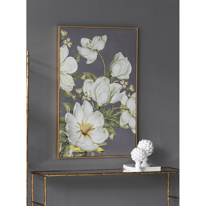 FLEUR | Gold-trim Botanical Wall Art Print 31.5" x 47" - Disselt Designs