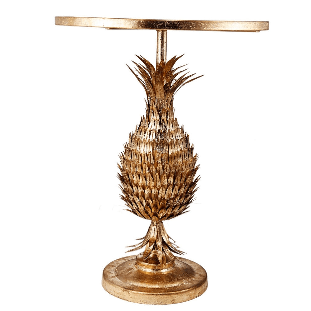 PINEAPPLE | Gold Accent Table 20.5x20.5x26.8" - Disselt Designs