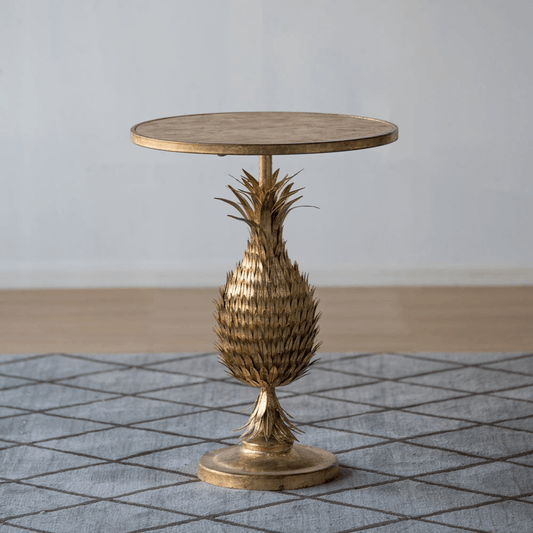 PINEAPPLE | Gold Accent Table 20.5x20.5x26.8" - Disselt Designs