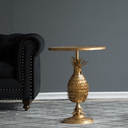 PINEAPPLE | Gold Accent Table 20.5x20.5x26.8" - Disselt Designs