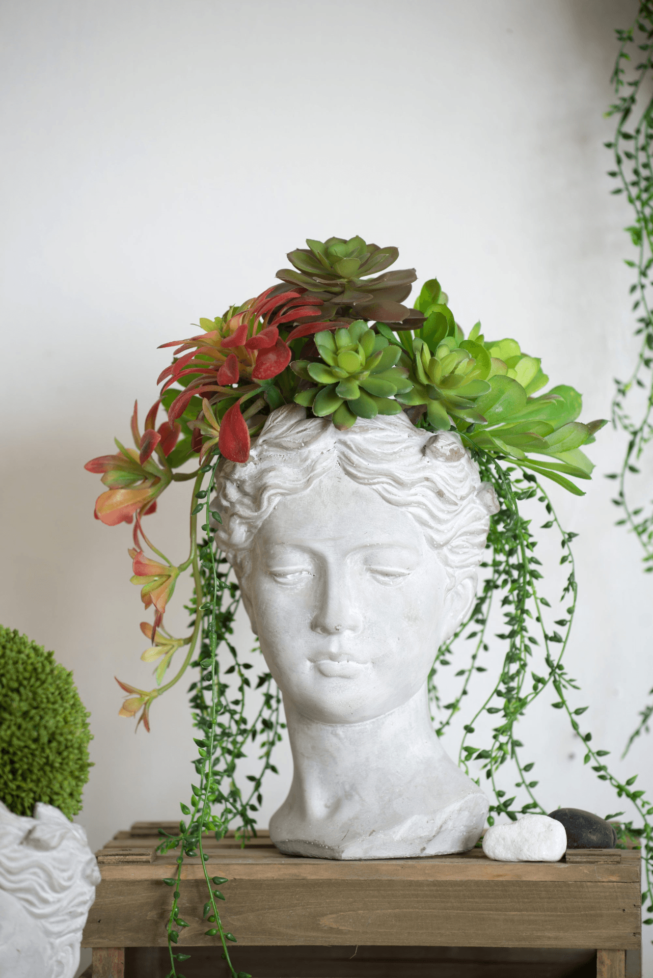 VISAGE | Greek Style Cement Head Planter - Indoor/Outdoor - Disselt Designs