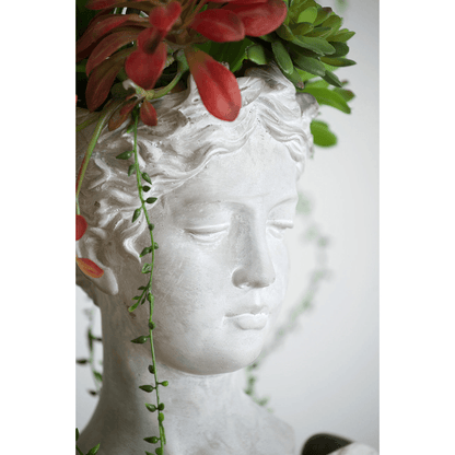 VISAGE | Greek Style Cement Head Planter - Indoor/Outdoor - Disselt Designs