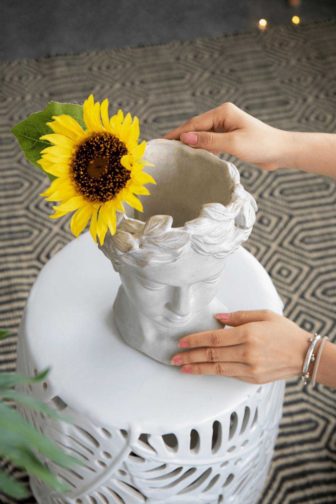 VISAGE | Greek Style Cement Head Planter - Indoor/Outdoor - Disselt Designs