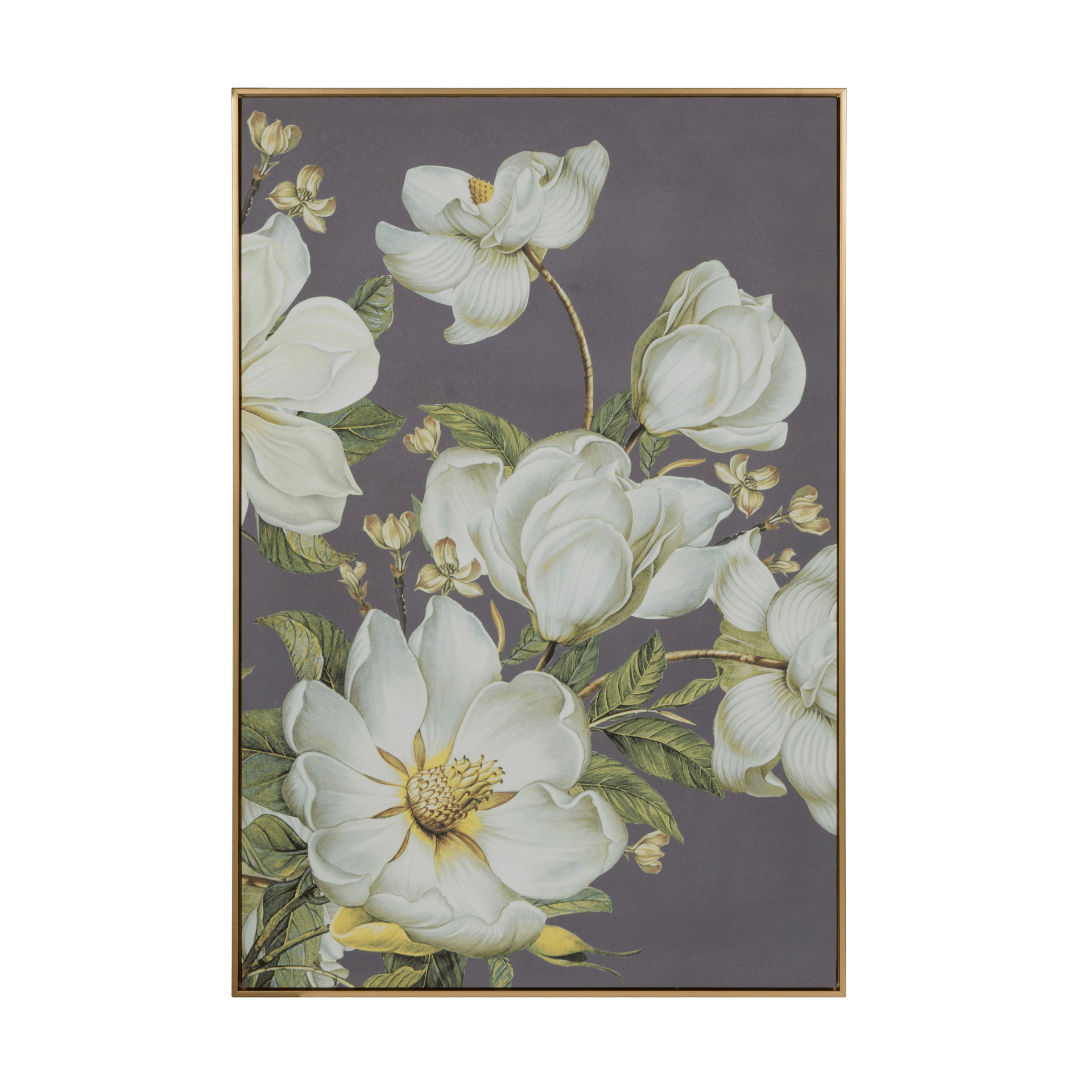 FLEUR | Gold-trim Botanical Wall Art Print 31.5" x 47" - Disselt Designs