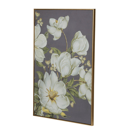 FLEUR | Gold-trim Botanical Wall Art Print 31.5" x 47" - Disselt Designs