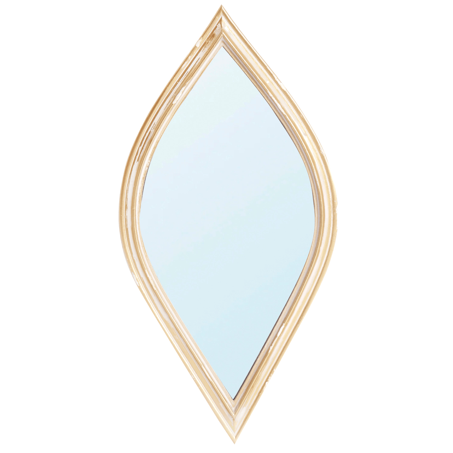 DIAMOND | Weathered Gold-tone Decorative Mirror, 6.5x13" - Disselt Designs