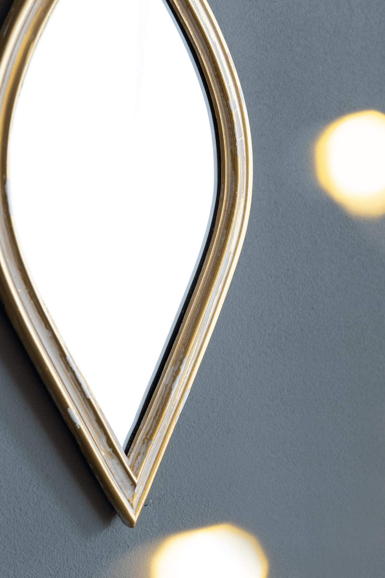 DIAMOND | Weathered Gold-tone Decorative Mirror, 6.5x13" - Disselt Designs