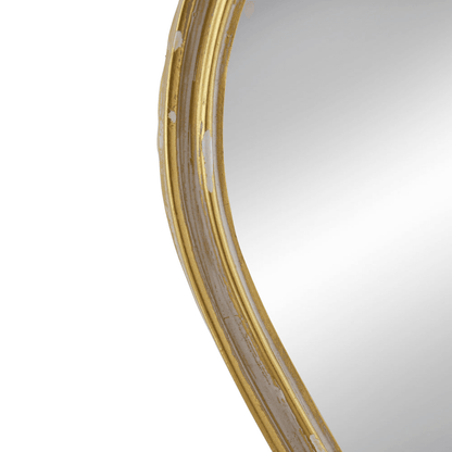 DIAMOND | Weathered Gold-tone Decorative Mirror, 6.5x13" - Disselt Designs