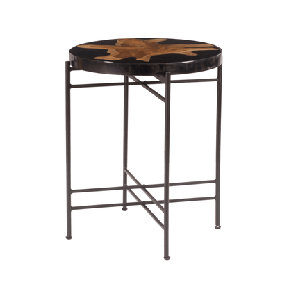 MARCOS | Teak Wood and Black Side Table - Disselt Designs