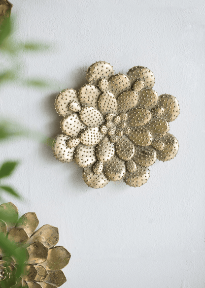 SUCCULENT | Gold Succulent Wall Plaque - Disselt Designs