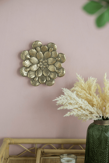 SUCCULENT | Gold Succulent Wall Plaque - Disselt Designs