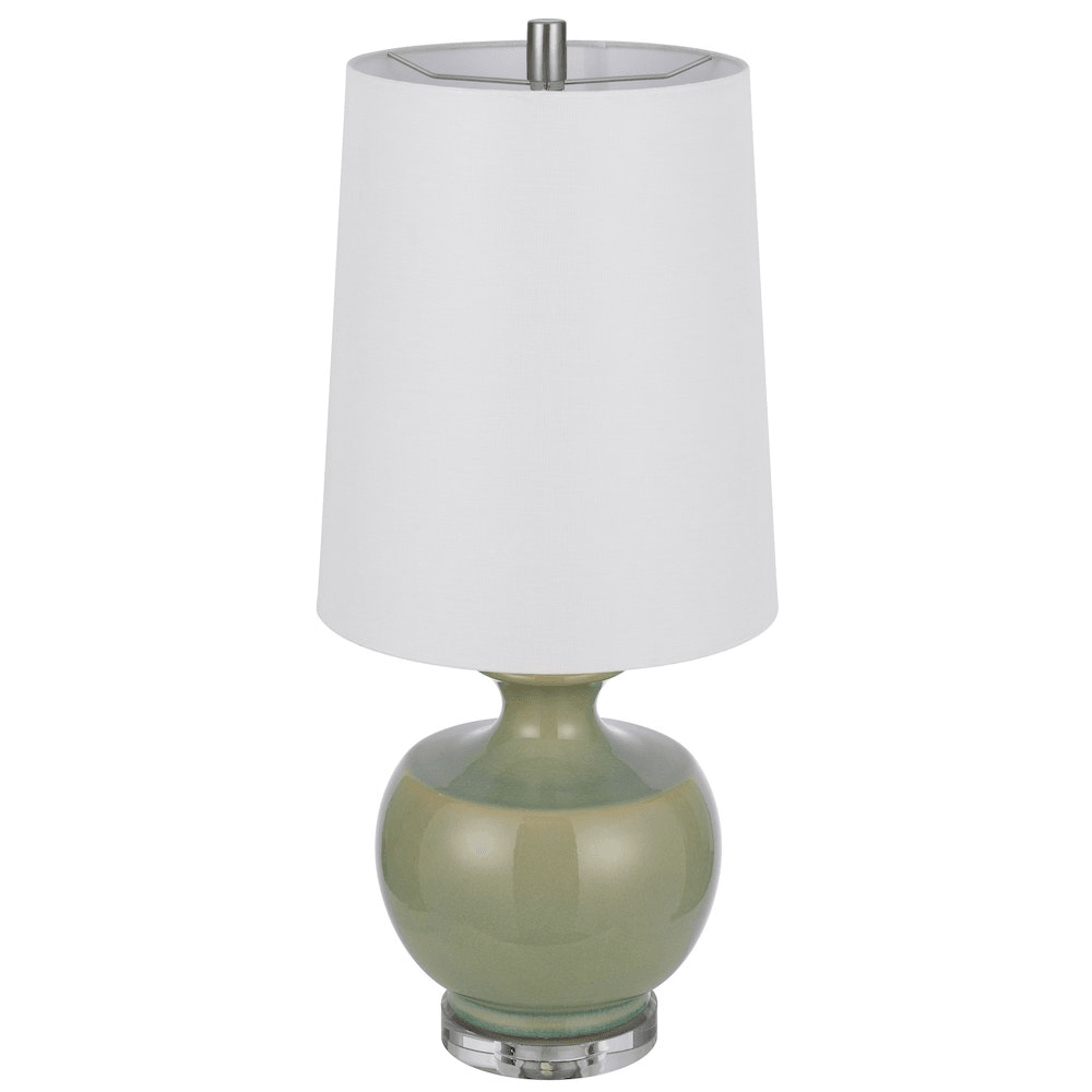 KAWELA | Pair of Ceramic Table Lamps with Crystal Base - Disselt Designs