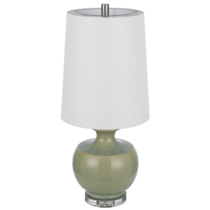 KAWELA | Pair of Ceramic Table Lamps with Crystal Base - Disselt Designs