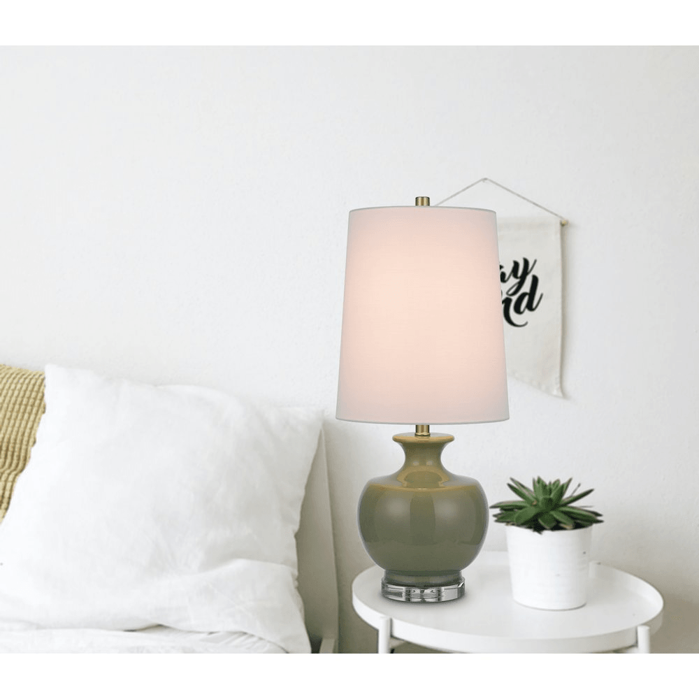 KAWELA | Pair of Ceramic Table Lamps with Crystal Base - Disselt Designs