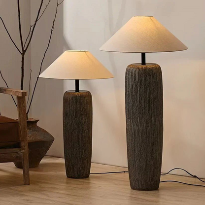 AZARAH | Brown Ceramic Floor Lamp