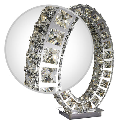 Oval Crystal Extravaganza 17.5" Table Lamp // Chrome - Disselt Designs