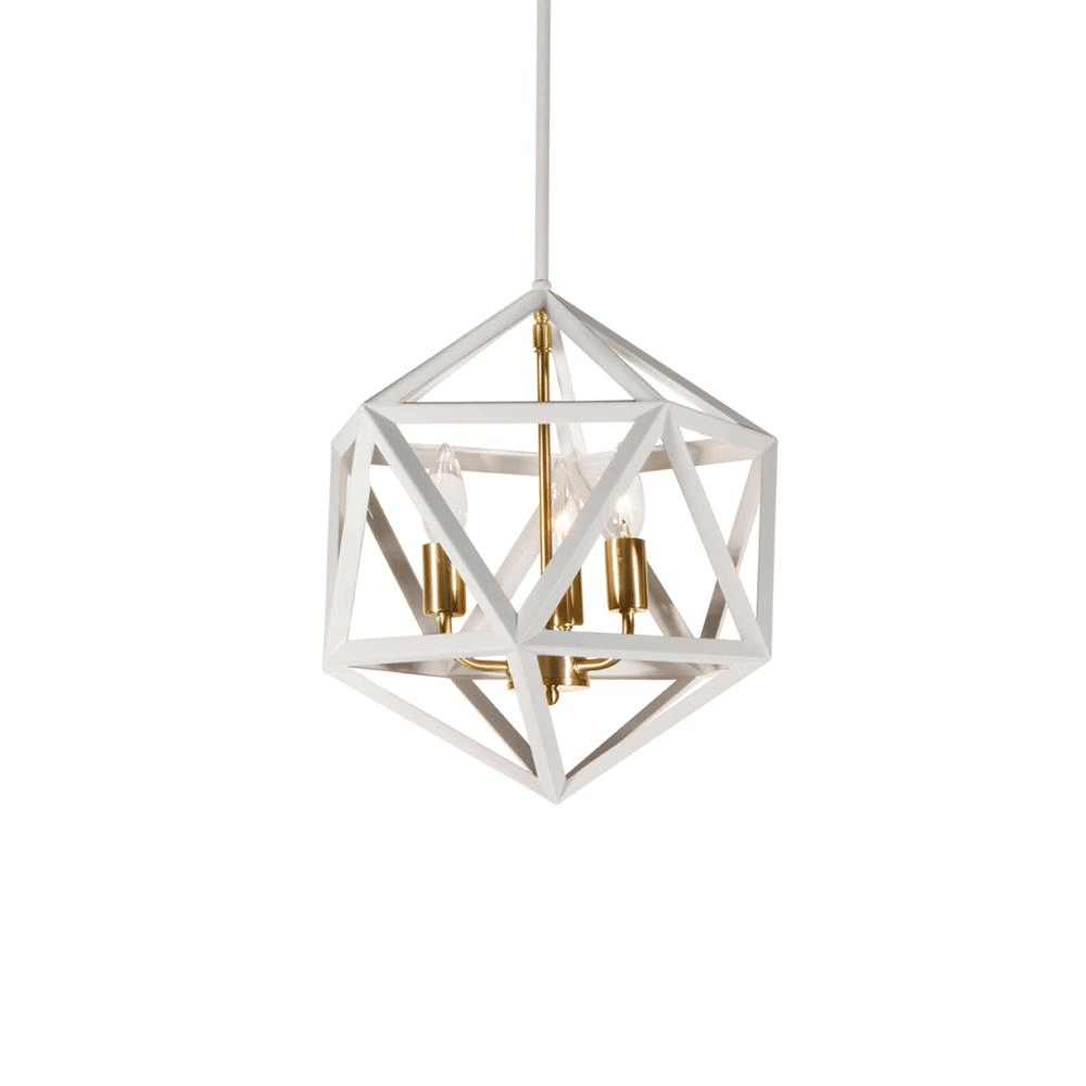 ARCHELLO WHITE | Contemporary Geometric Pendant in Painted White Metal - Disselt Designs