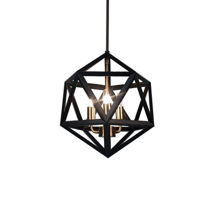 ARCHELLO BLACK | Geometric Black Metal 3-Light Pendant - Disselt Designs