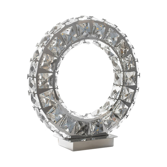 Round Crystal Extravaganza 11" Table Lamp // Chrome - Disselt Designs