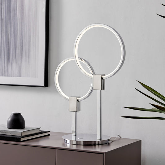 Hong Kong LED Tall Table Lamp // Chrome - Disselt Designs