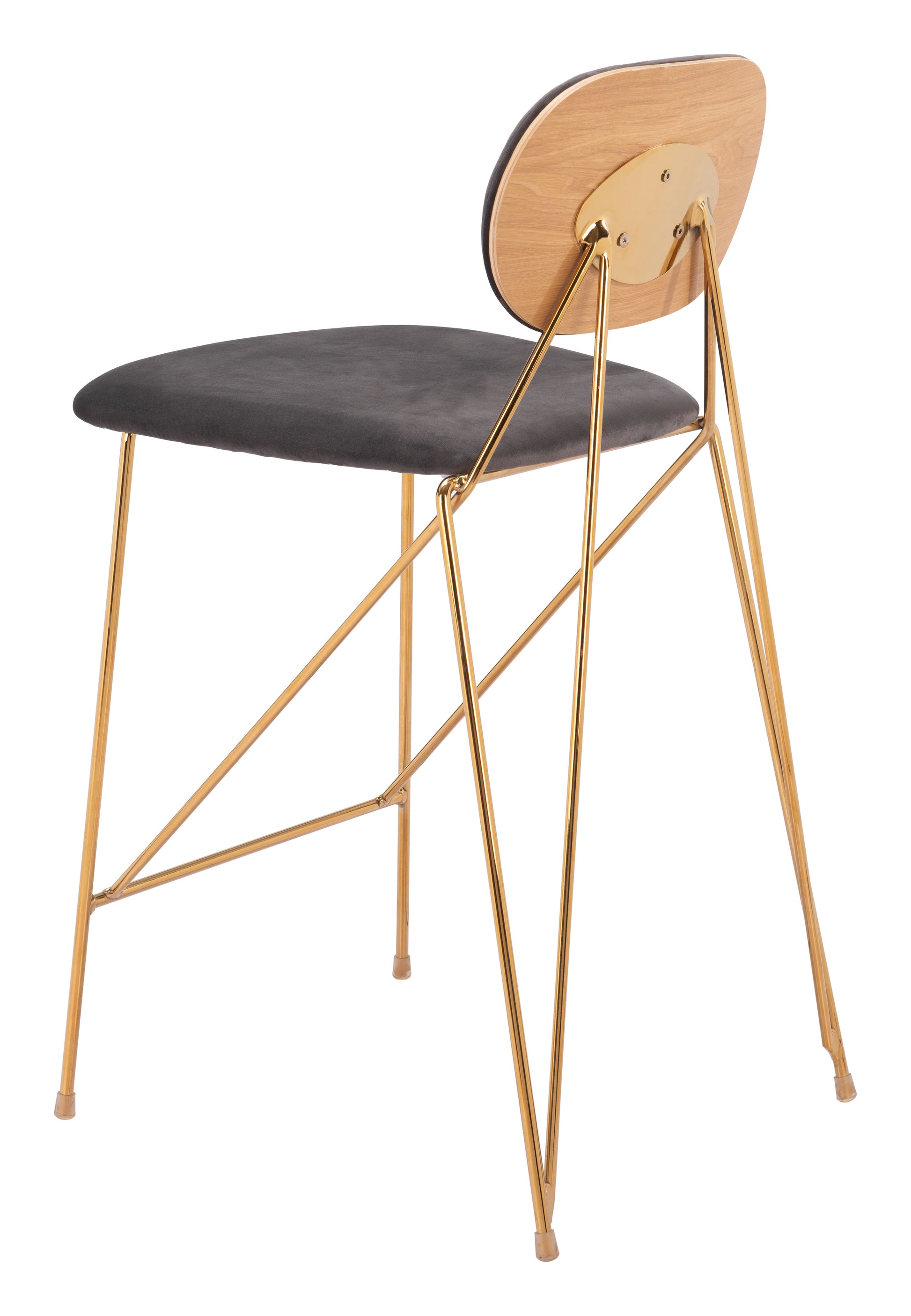 Georges Counter Stool (Set of 2) Gray & Gold - Disselt Designs