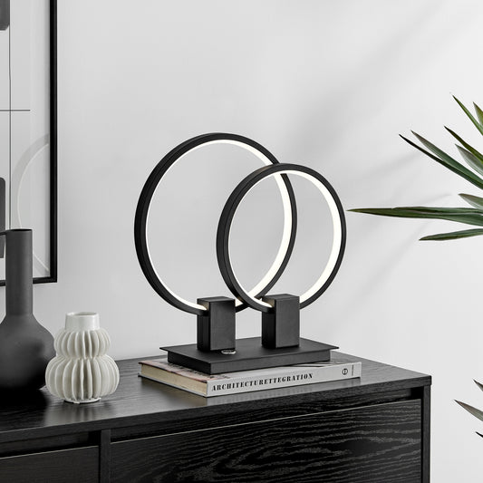 Hong Kong LED Short Table Lamp // Matte Black - Disselt Designs