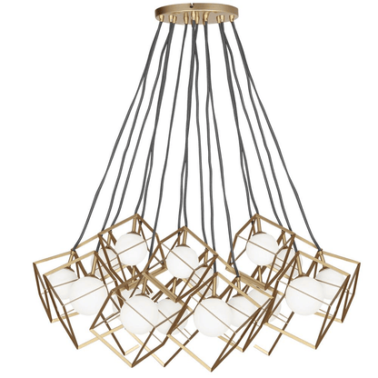 THOMSON | Painted Gold Metal Halogen Ceiling Pendant - Disselt Designs