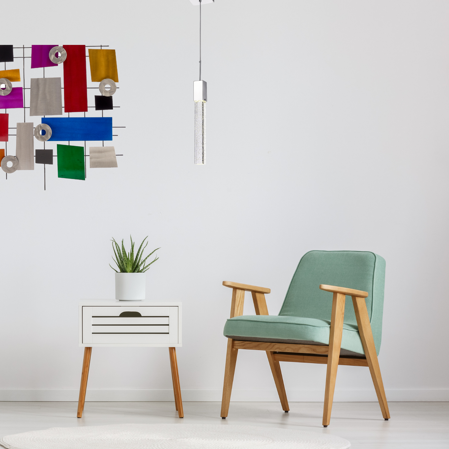 Rectangular Crystal Pendant // XL 1 light - Disselt Designs